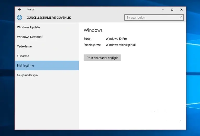 windows 10 etkinleştirme