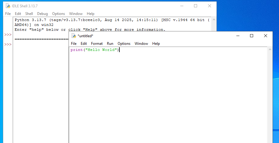 IDLE Ekran Görüntüsü