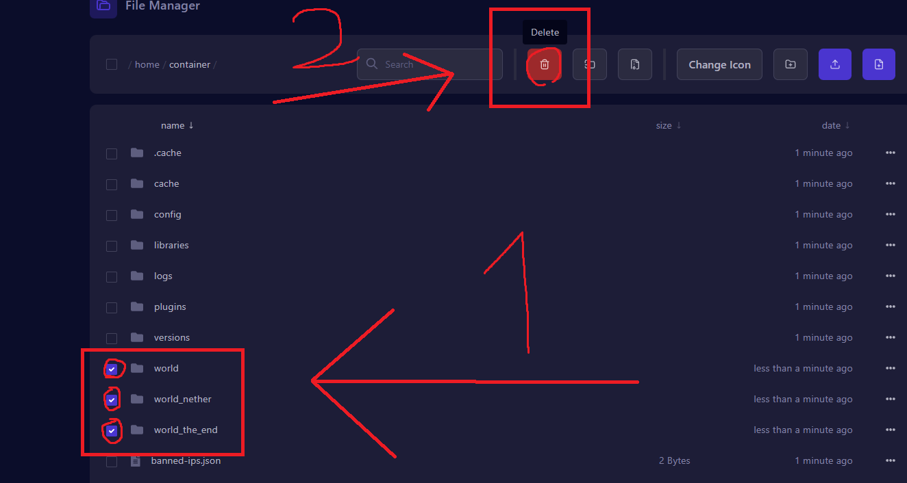 World Dosyalarını Seçme