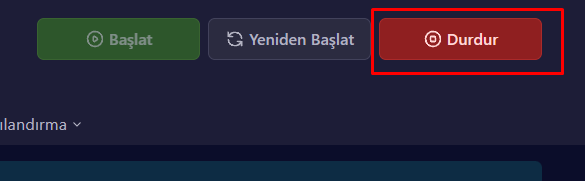Sunucu Durdurma