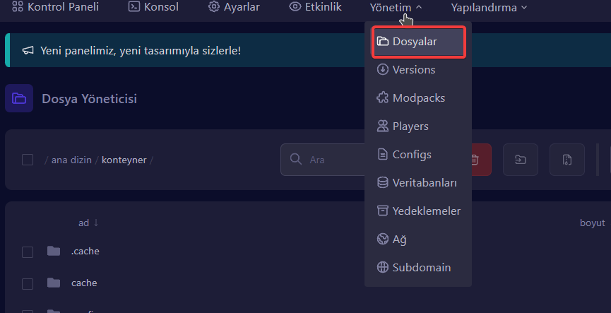 GamePanel Dosyalar