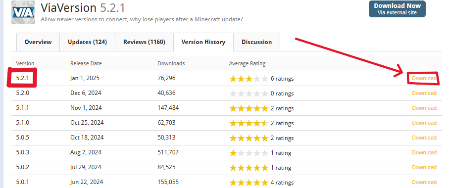 ViaVersion Ekran Görüntüsü