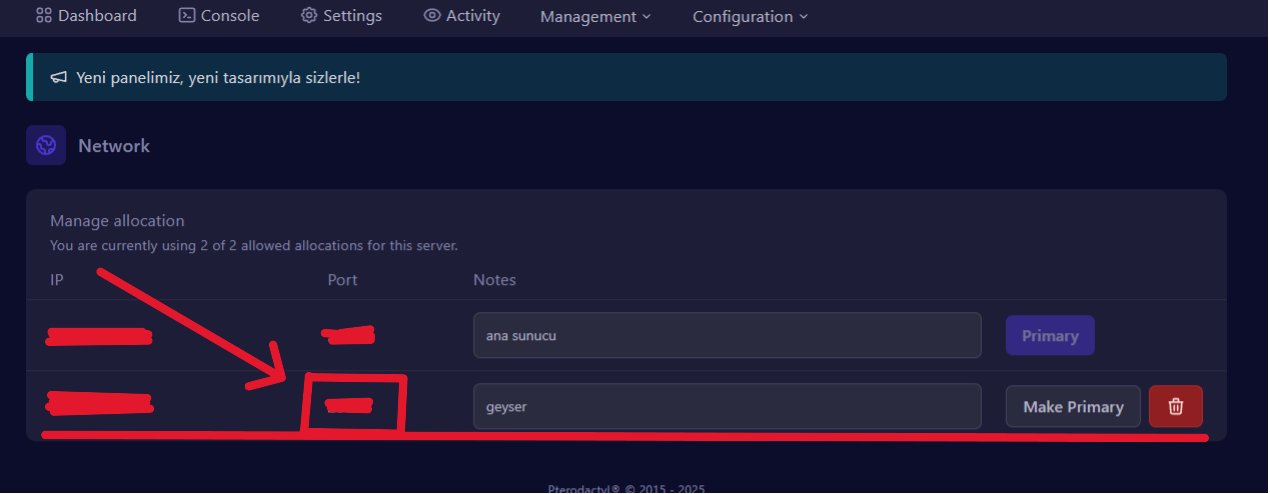 İkincil Port Kopyalama