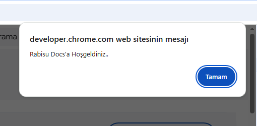JS Geliştirici Konsol Alert Yazımı 