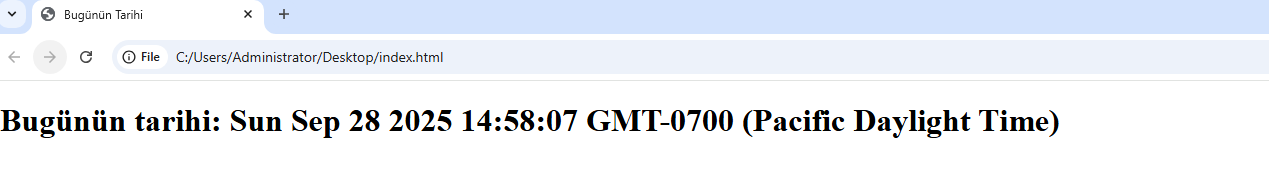 JS ile Ekrana Tarih Yazımı 
