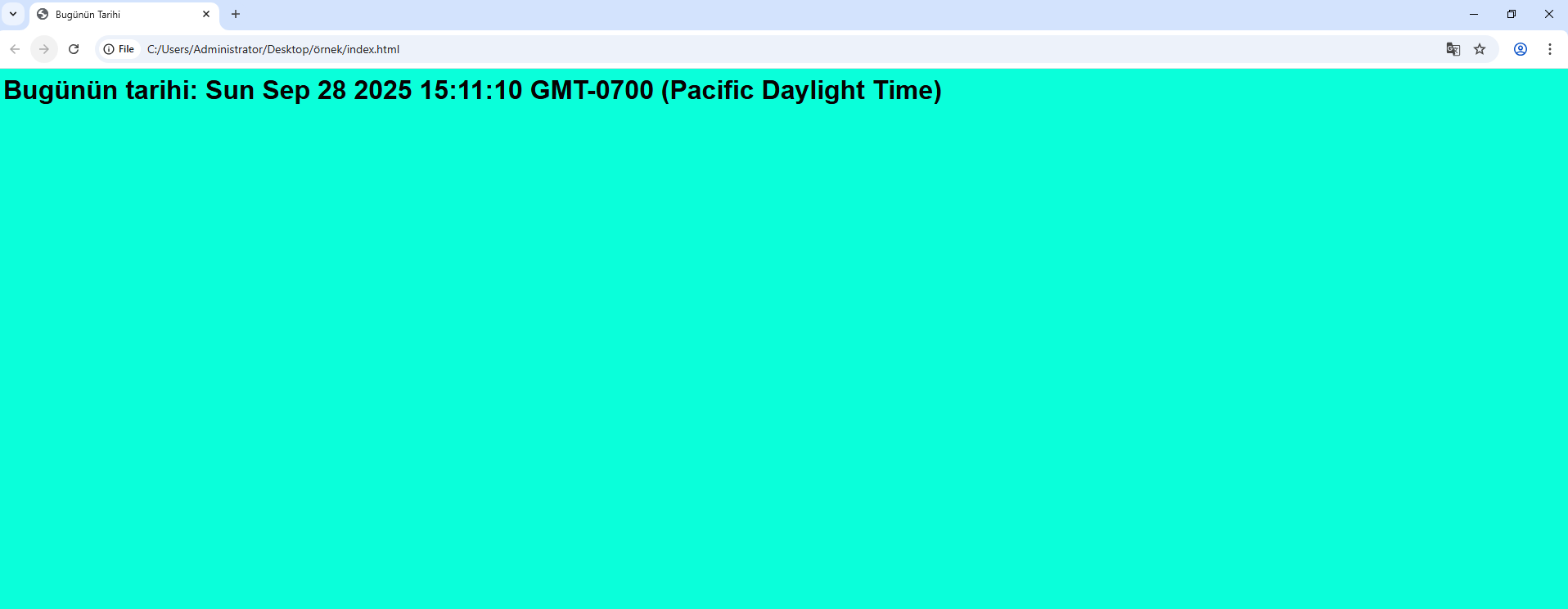 JS ile Ekrana Tarih Yazımı 
